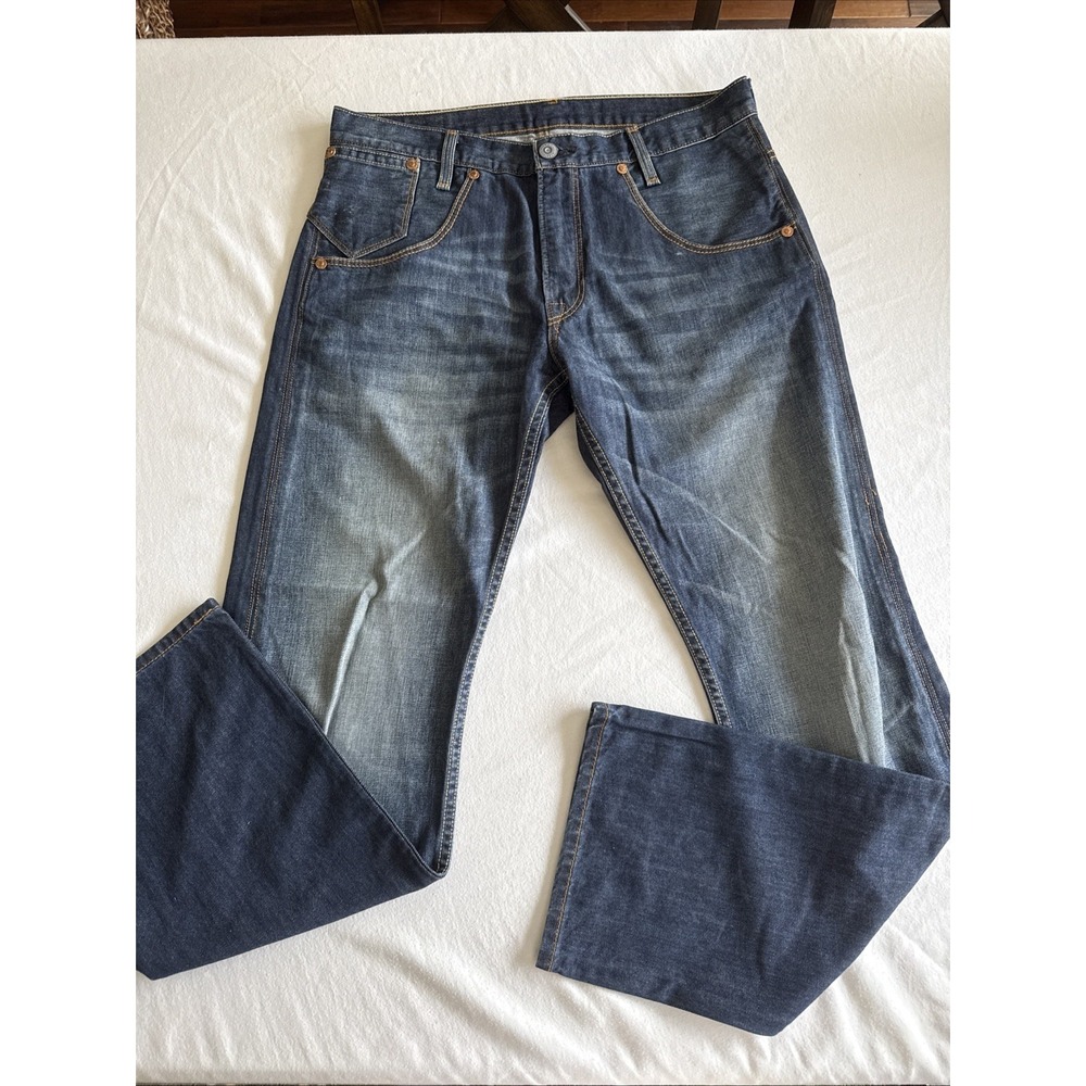 Levis 514 Bootcut Jeans Mens 34x32 Blue Medium Wash Denim 5-Pocket Mid Rise